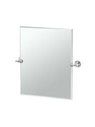 Tavern Frameless Rectangular Bathroom Mirror - 19 1/2 inch x 24 inch in Polished Nickel.